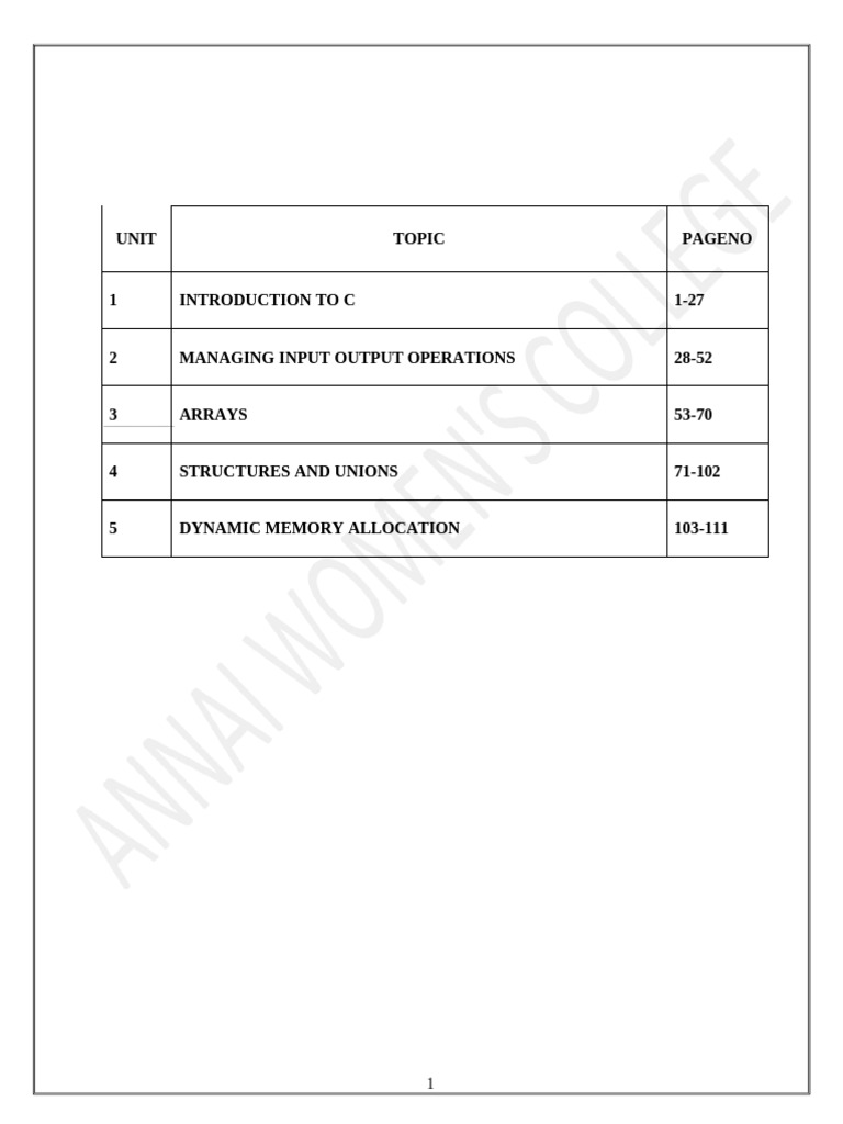 C notes annai pdf c programming language data type
