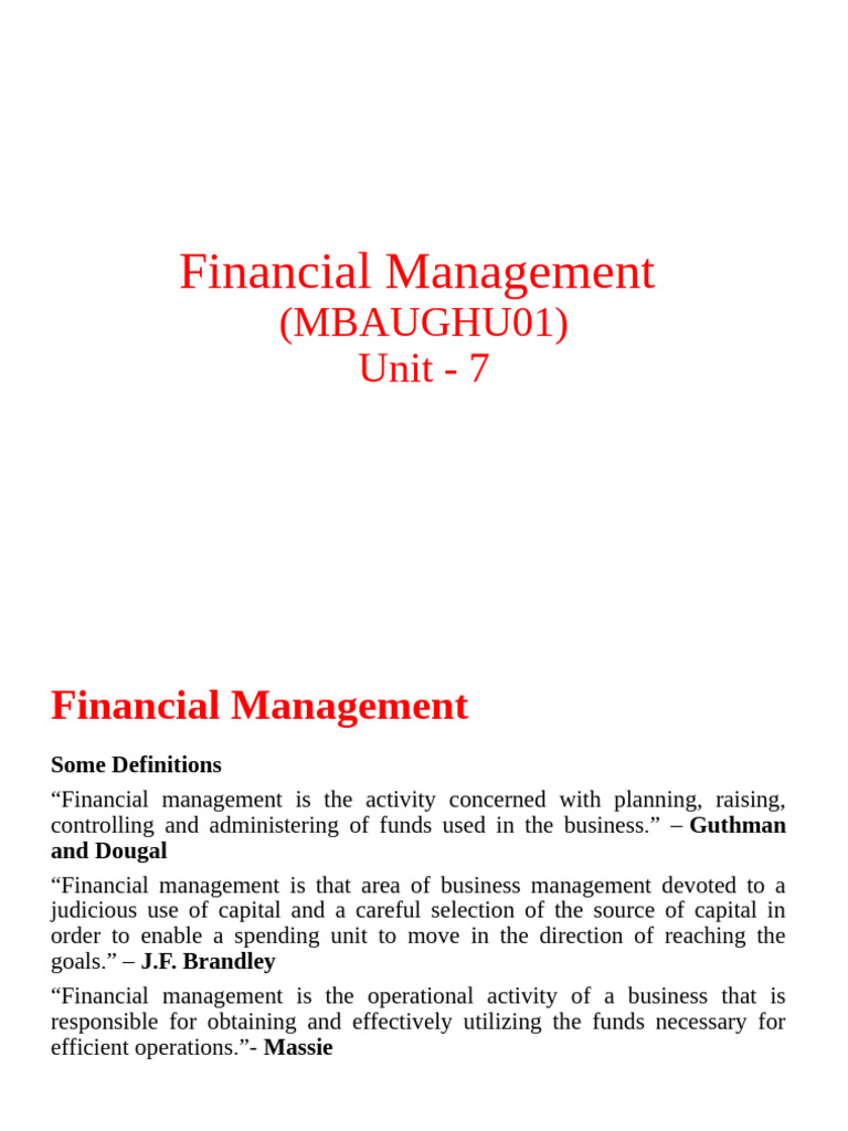 Key Concepts of Financial Management | PDF | Cost–Benefit Analysis ...