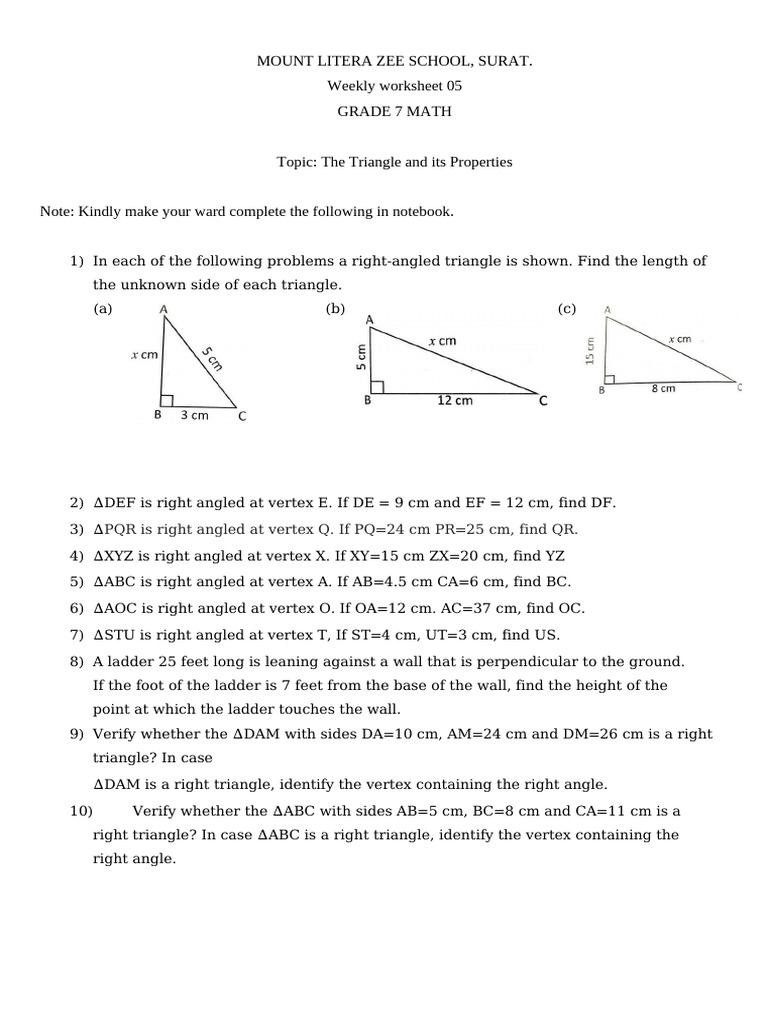 G7 Math Worksheet 4 | PDF