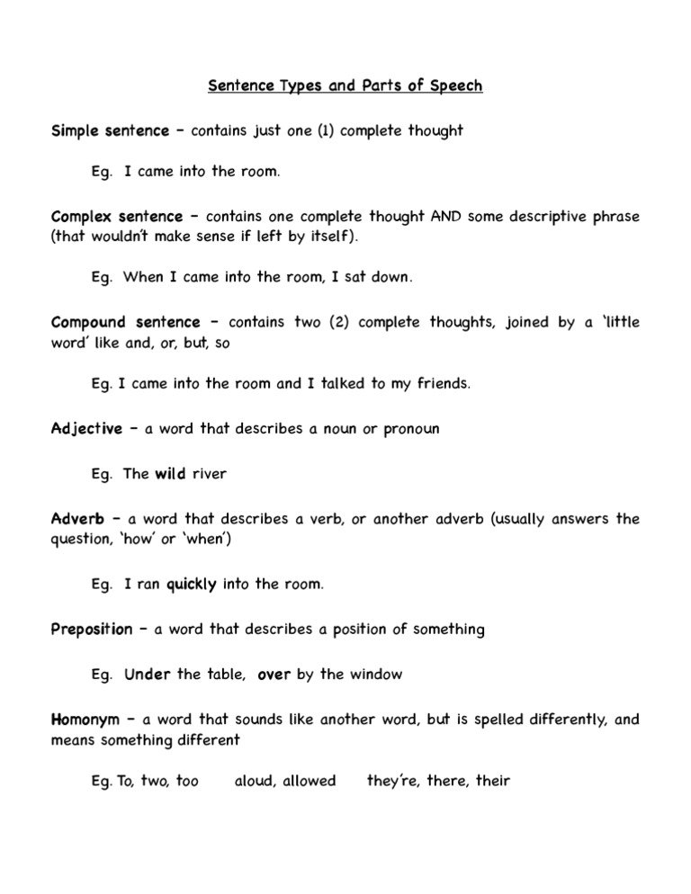 Sentence Types