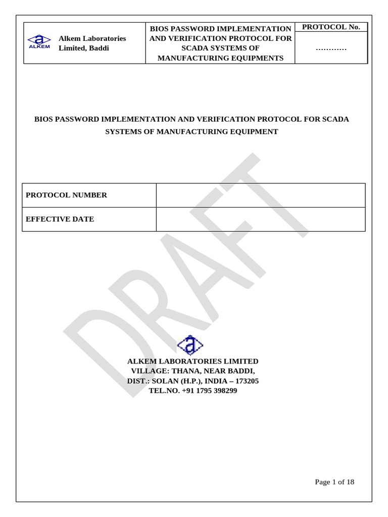 BIOS Password Protocol for SCADA Systems | PDF | Verification And ...