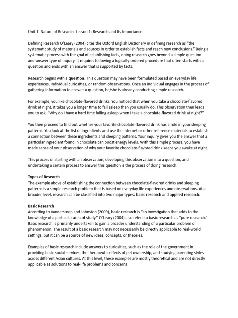 Unit 1 lesson 1 PR | PDF | Basic Research | Knowledge