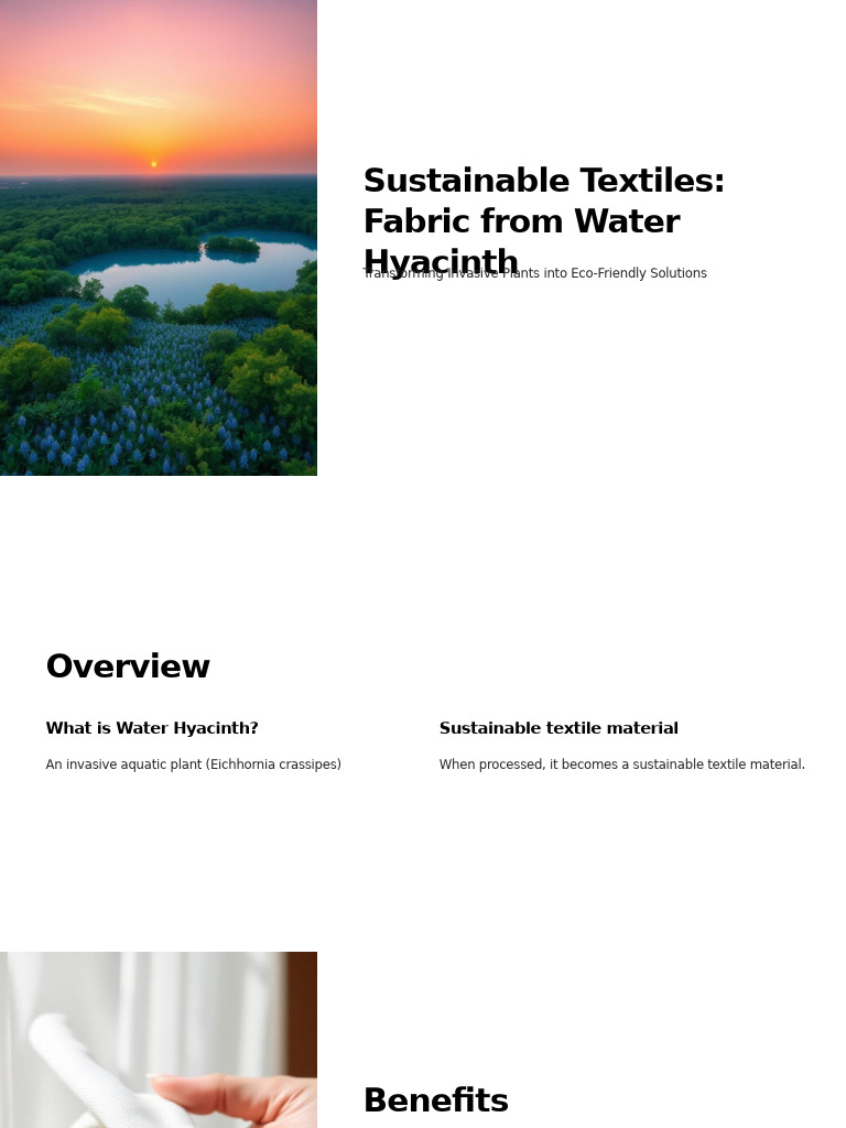Sustainable Textiles Fabric From Water Hyacinth | PDF