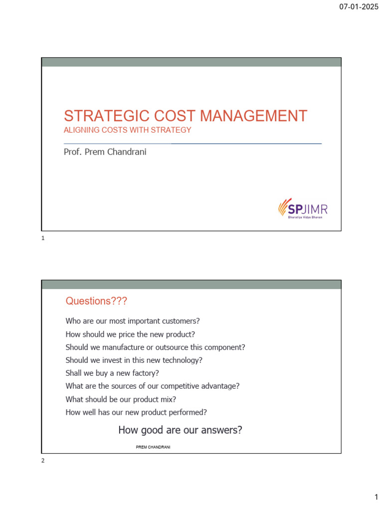 Strategic Cost Management Insights | PDF | Accounting | Management ...