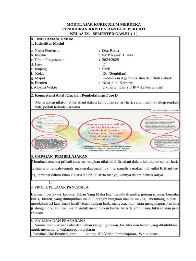MODUL AJAR KURIKULUM MERDEKA Kelas 7 Genap Baru | PDF