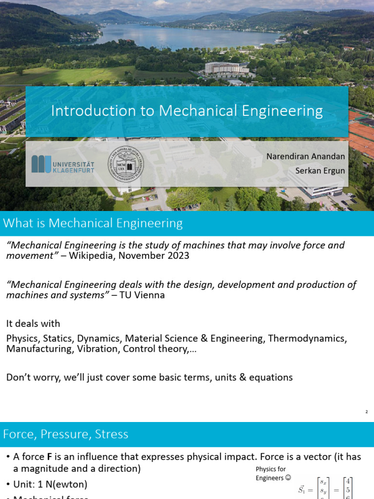 Lec3a - IntroductionToMechanical Engineering | PDF | Force | Stress ...