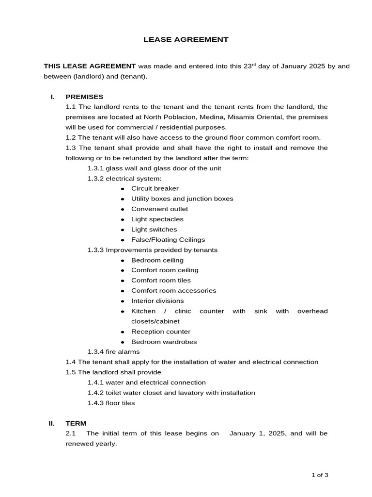 Commercial/Residential Lease Agreement | PDF