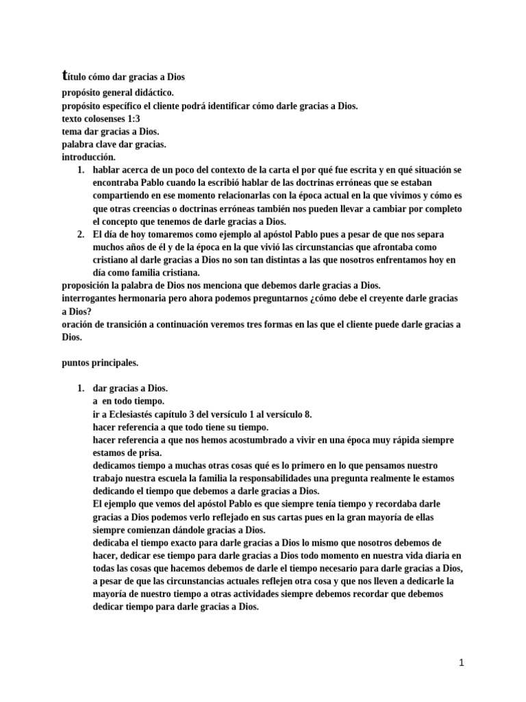 Cómo Dar Gracias a Dios Efectivamente | PDF | Salvación | Pablo el apóstol