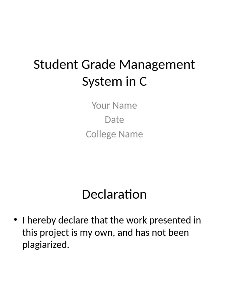 Student Grade Management System in C | PDF | Computer Programming ...