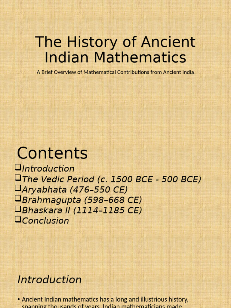 The History of Ancient Indian Mathematics | PDF | Mathematics
