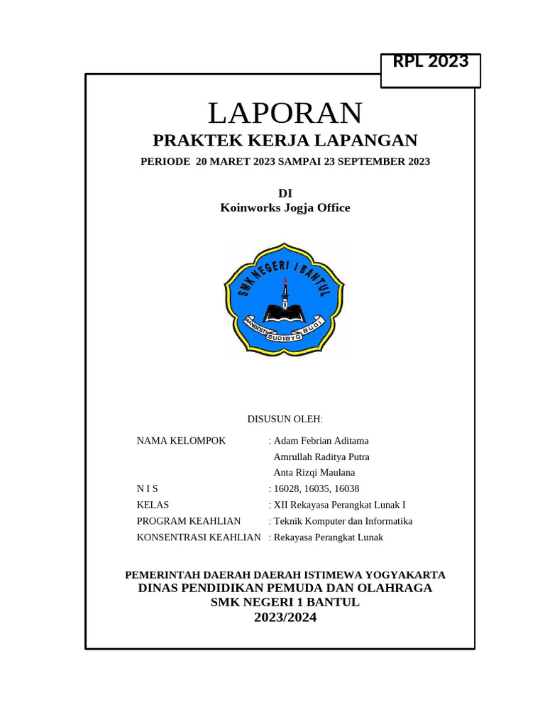 Laporan PKL RPL di Koinworks 2023 | PDF