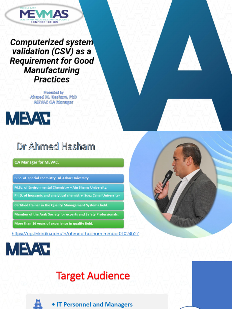 D3 S5 Computerized System Validation CSV As A Requirement For Good ...