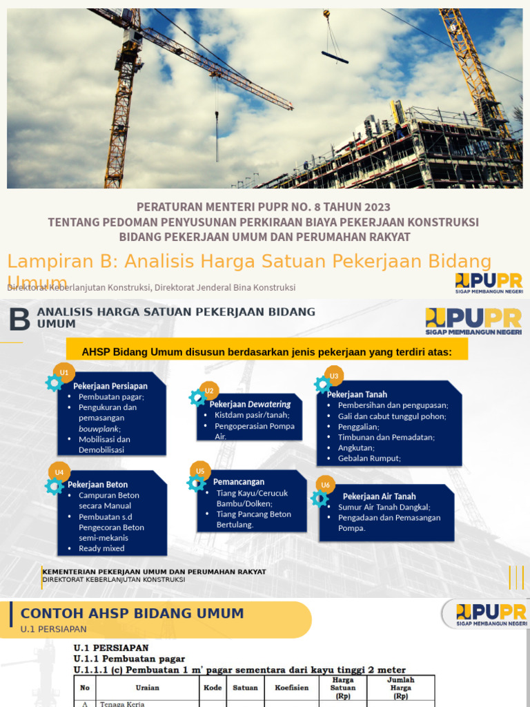 Pedoman AHSP Konstruksi 2023 | PDF