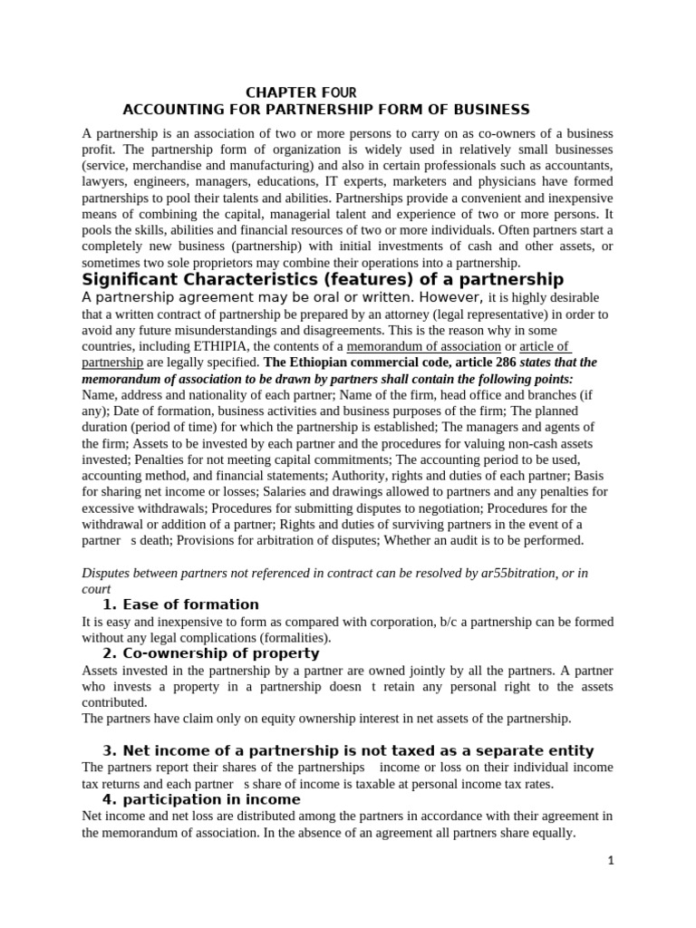 Partnership Accounting Essentials | PDF | Partnership | Debits And Credits