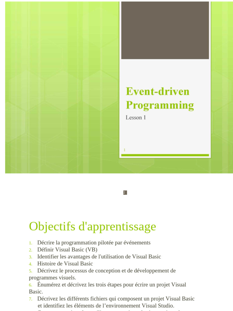 Introduction à la programmation événementielle en VB | PDF | De base ...