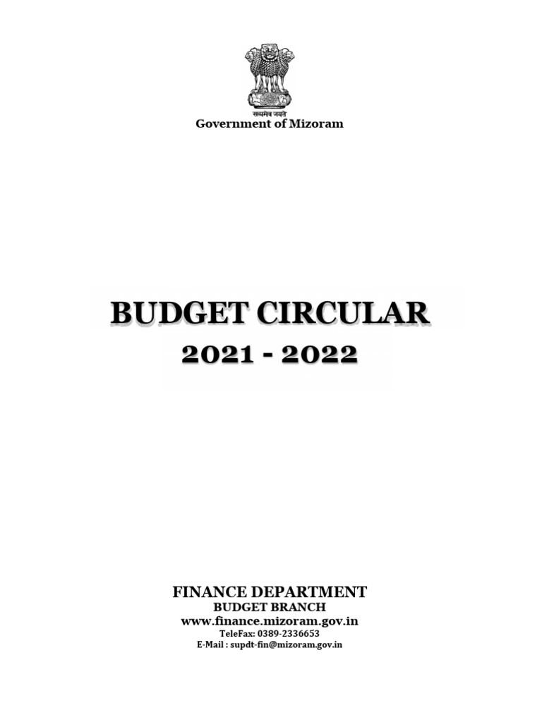 Mizoram Budget Circular 2021-22 Guidelines | PDF | Expense | Economies