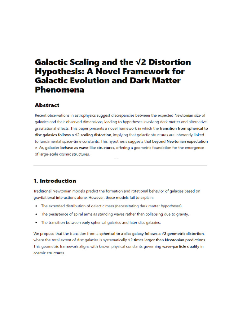A Novel Framework For Galactic Evolution and Dark Matter Phenomena | PDF