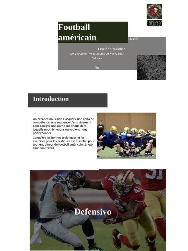 Techniques d'entraînement au football américain | PDF | Stratège ...