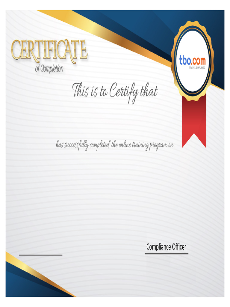 Certificate - TBO | PDF