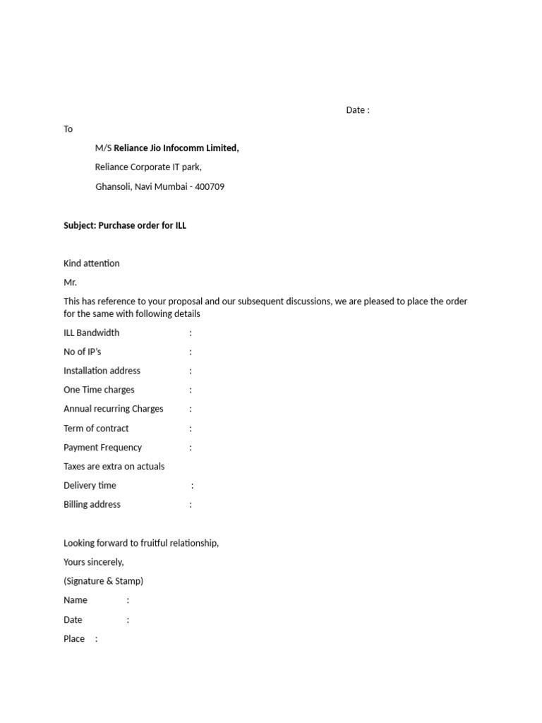 ILL Purchase Order Confirmation | PDF