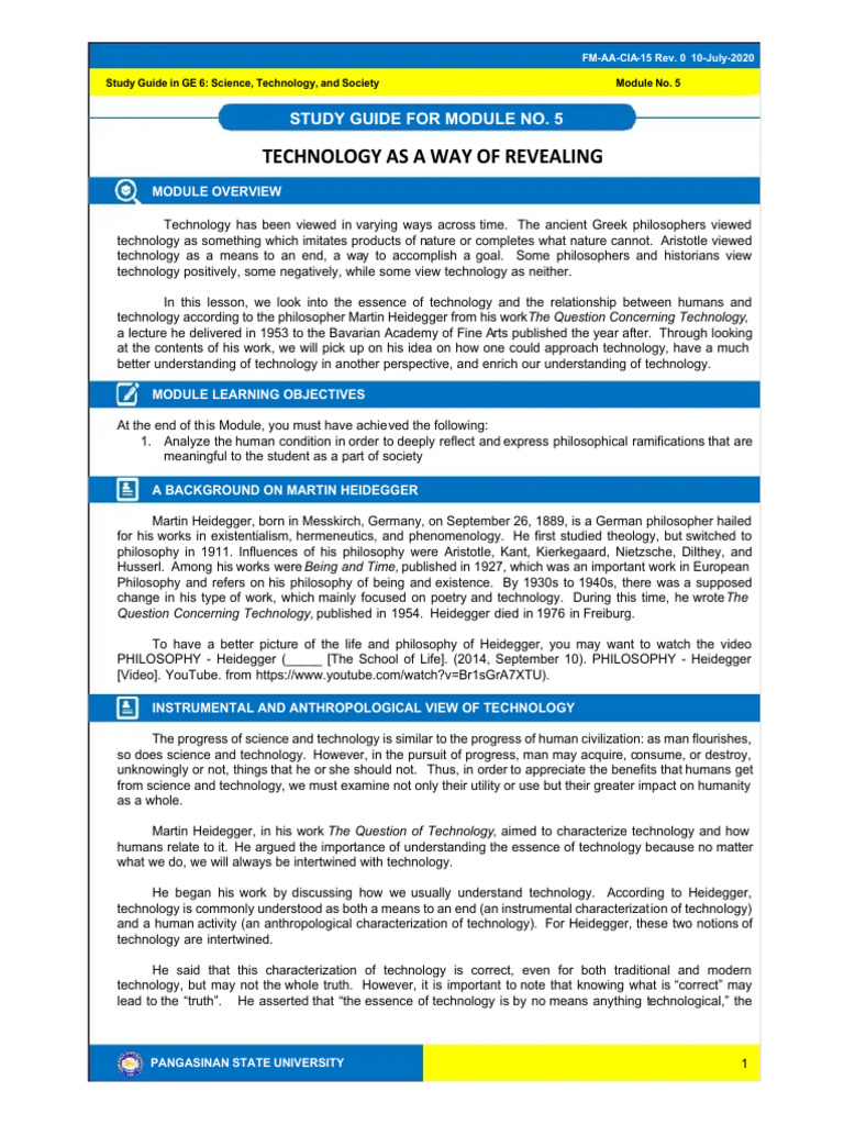 Understanding Enframing in Technology | PDF | Martin Heidegger ...