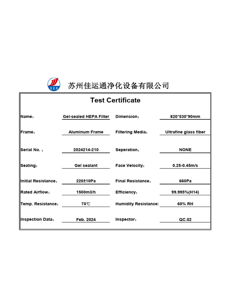 HEPA Filter 1 | PDF