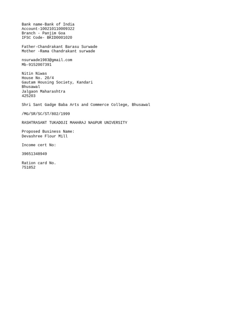 Nitin Other Details | PDF