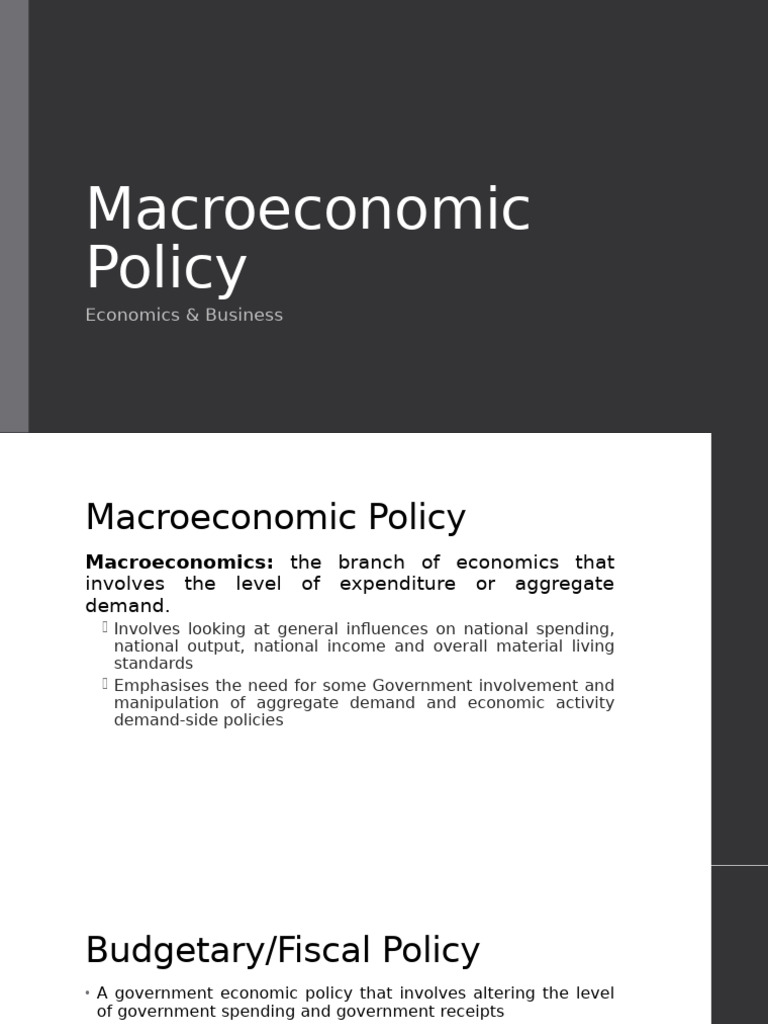 Understanding Macroeconomic Policy Basics | PDF | Fiscal Policy ...