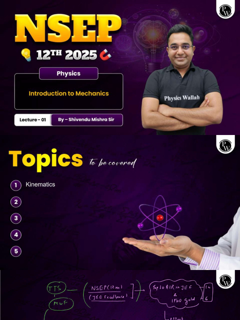 Introduction To Mechanics 01 - Class Notes | PDF