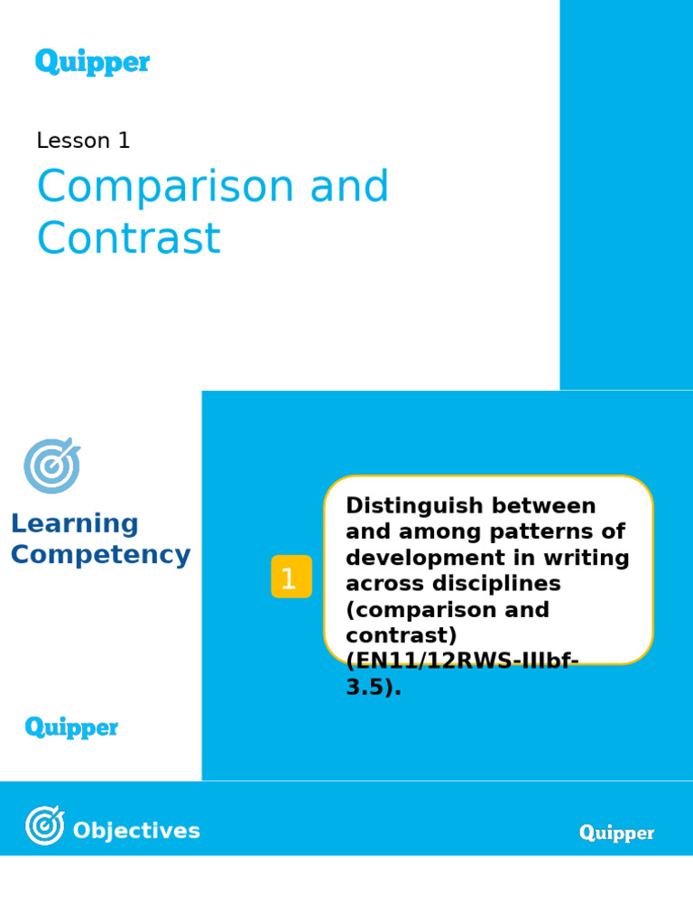 RW 11 12 Unit 5 Lesson 1 Comparison and Contrast | PDF | Knowledge ...