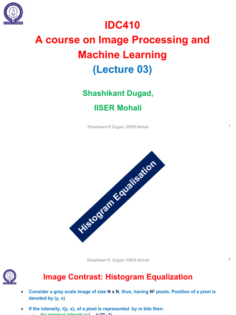 Histogram Equalization in Image Processing | PDF | Computer Graphics ...