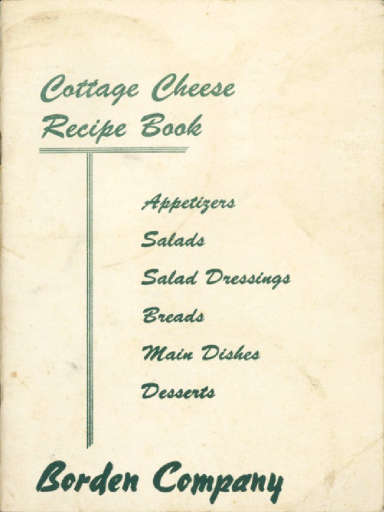 Cottage Cheese Recipe Book | PDF | Project Gutenberg | Salad