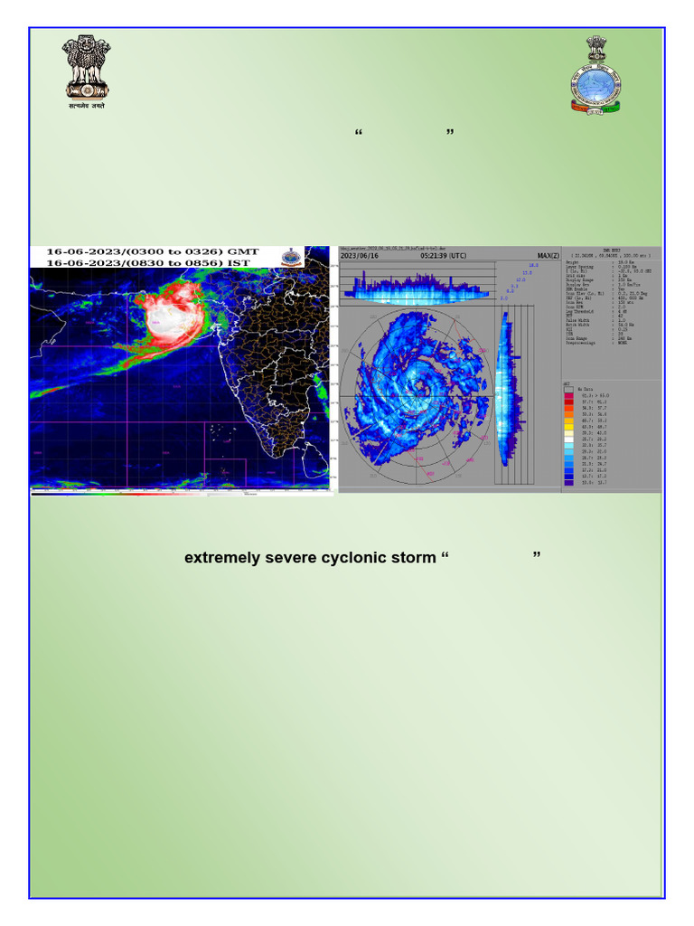 Cyclone Biparjoy: June 2023 Report | PDF | Weather Forecasting ...