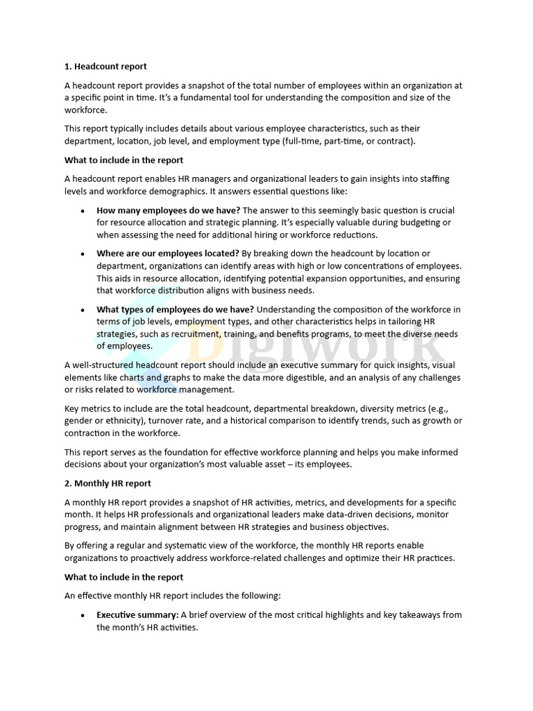 Hr Reports Pdf Employee Retention Compensation And Benefits