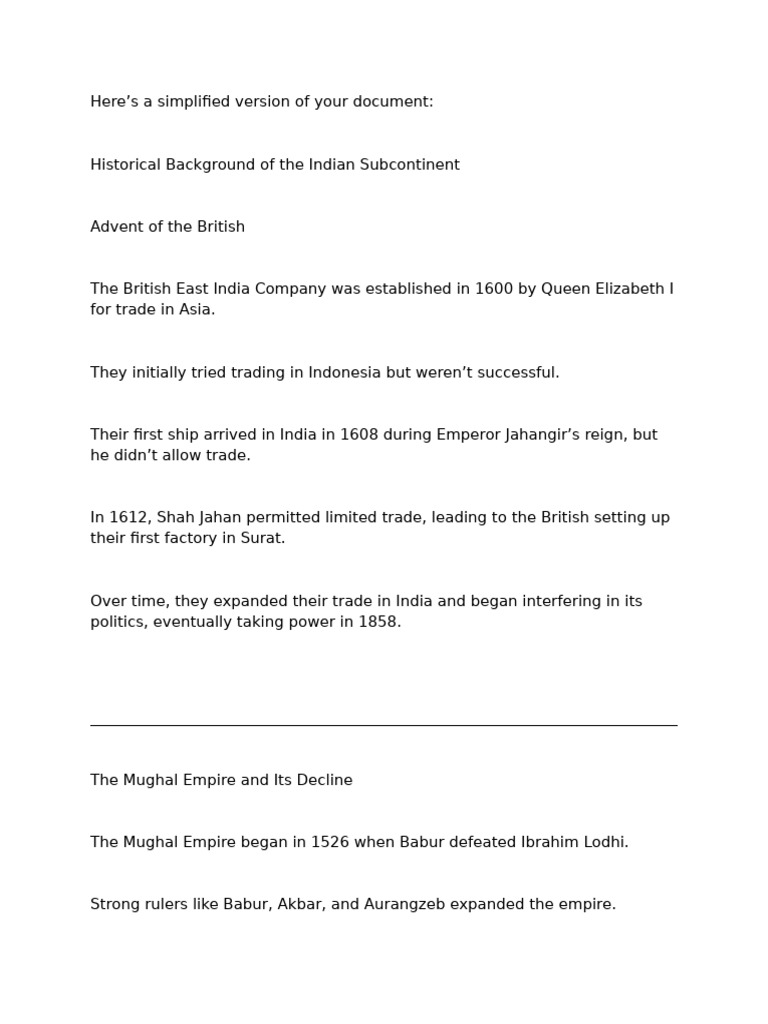 Document | PDF | Mughal Empire | British Raj