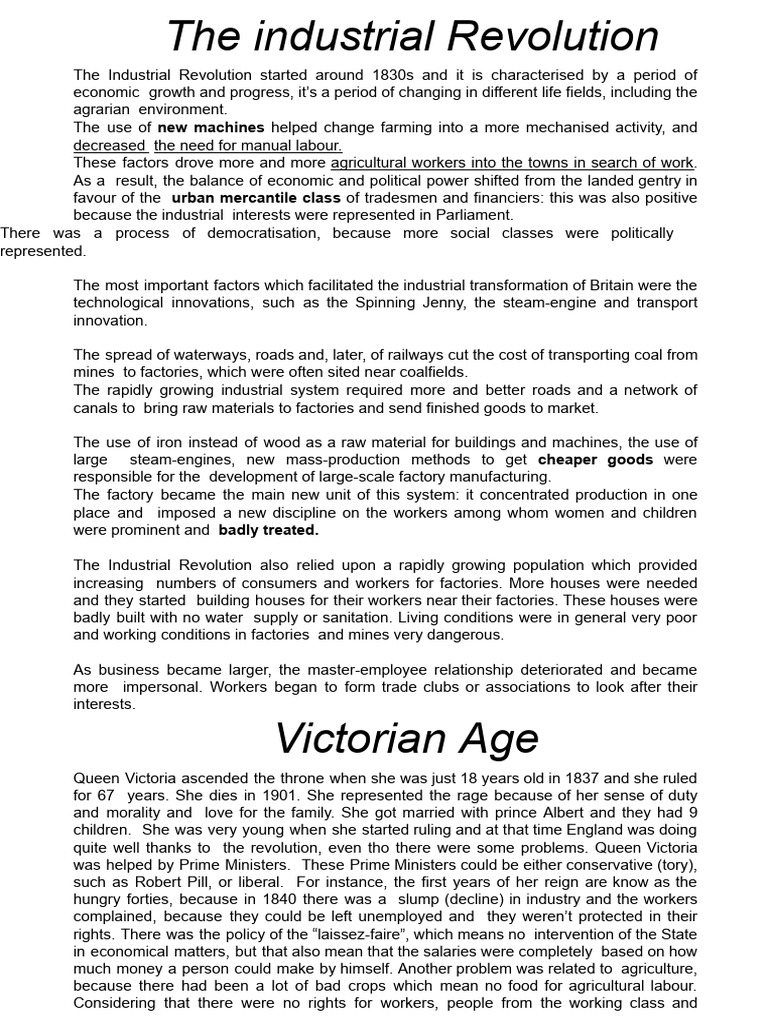 Industrial Revolution and Victorian Era Insights | PDF | Pride And ...