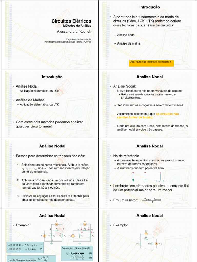 Análise de Circuitos Elétricos: Nodal e Malha | PDF | Rede elétrica ...
