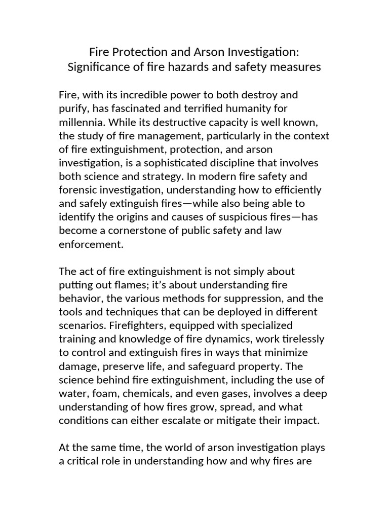 Fire Safety: Extinguishment & Investigation | PDF | Fires | Firefighting