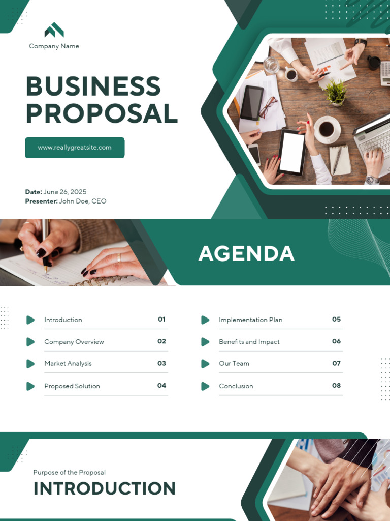 White Blue and Green Geometric Project Management Presentation | PDF ...