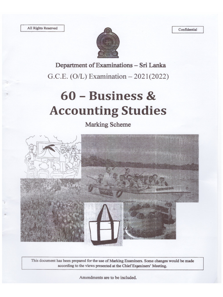 OL Business and Accounting Studies Marking Scheme English Medium | PDF