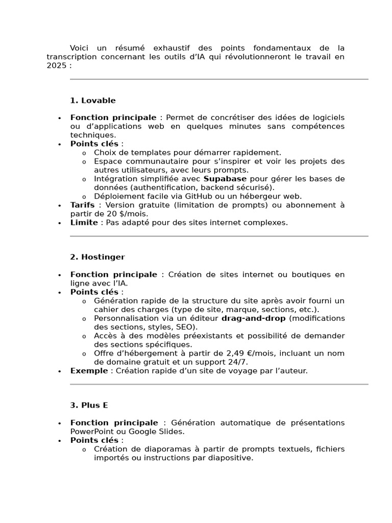 Applications IA incontournables 2025 | PDF | Application | Intelligence ...