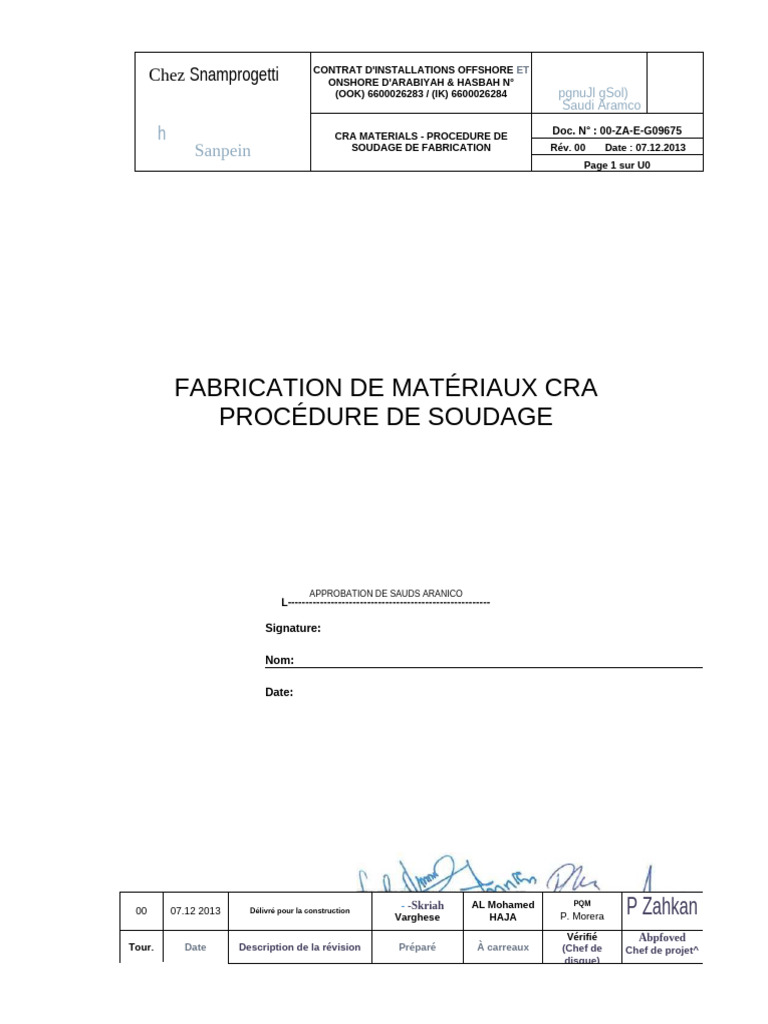 Procédure de Soudage pour Matériaux CRA | PDF | Soudage | Construction