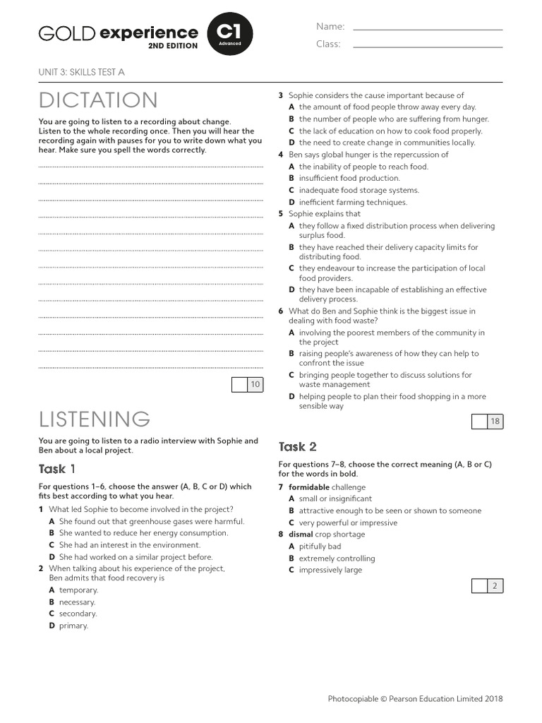 Gold Exp C1 U3 Skills Test A | PDF | Climate Change | Environment