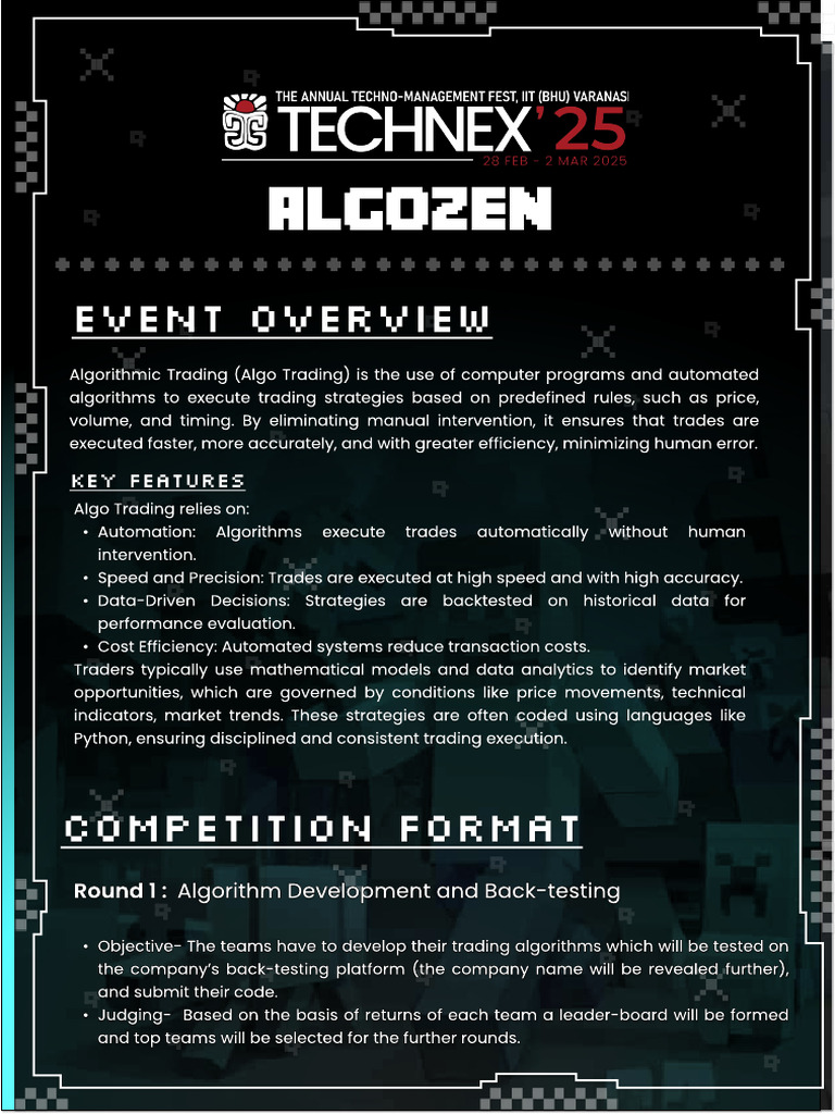 Algo Trading Competition Overview | PDF | Algorithmic Trading | Algorithms