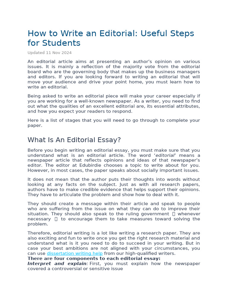 Steps to Write an Effective Editorial | PDF | Newspapers | Essays