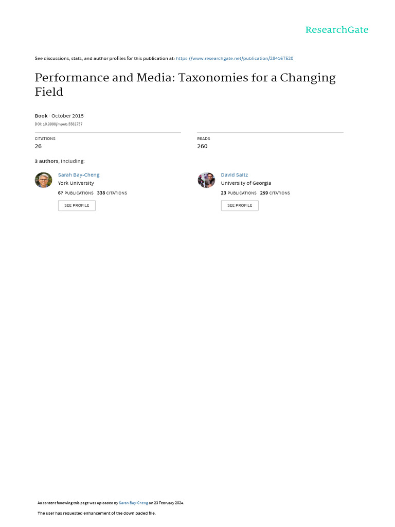 Performance and Media Taxonomies For A Changing Field | PDF | Theory |  Libraries