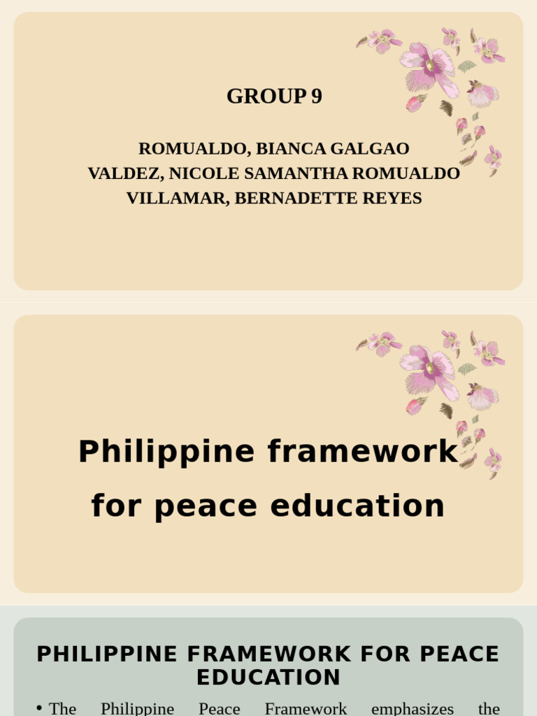 Philippine Peace Education Framework | PDF | Peace | Knowledge