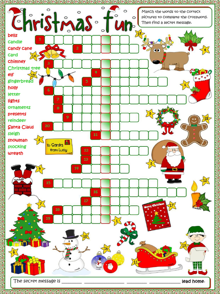 christmas fun crossword crosswords fun activities games warmers coolers