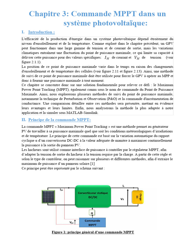Commande MPPT pour systèmes photovoltaïques | PDF | Électricité