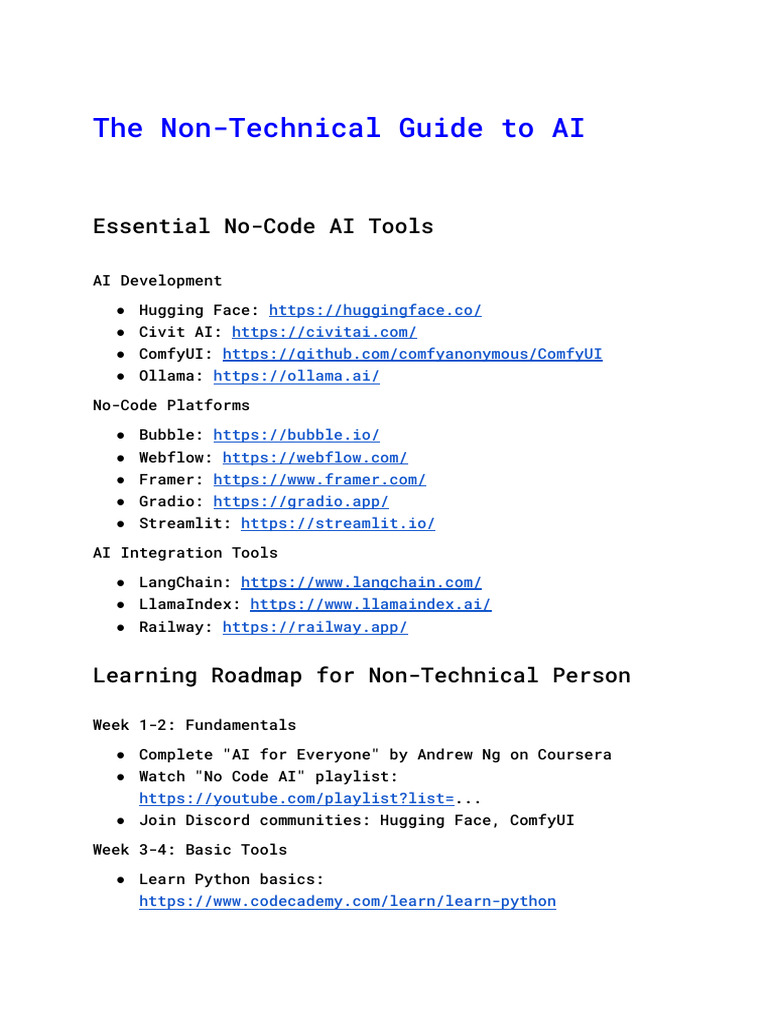 No-Code AI Guide for Beginners | PDF | Computing | Software